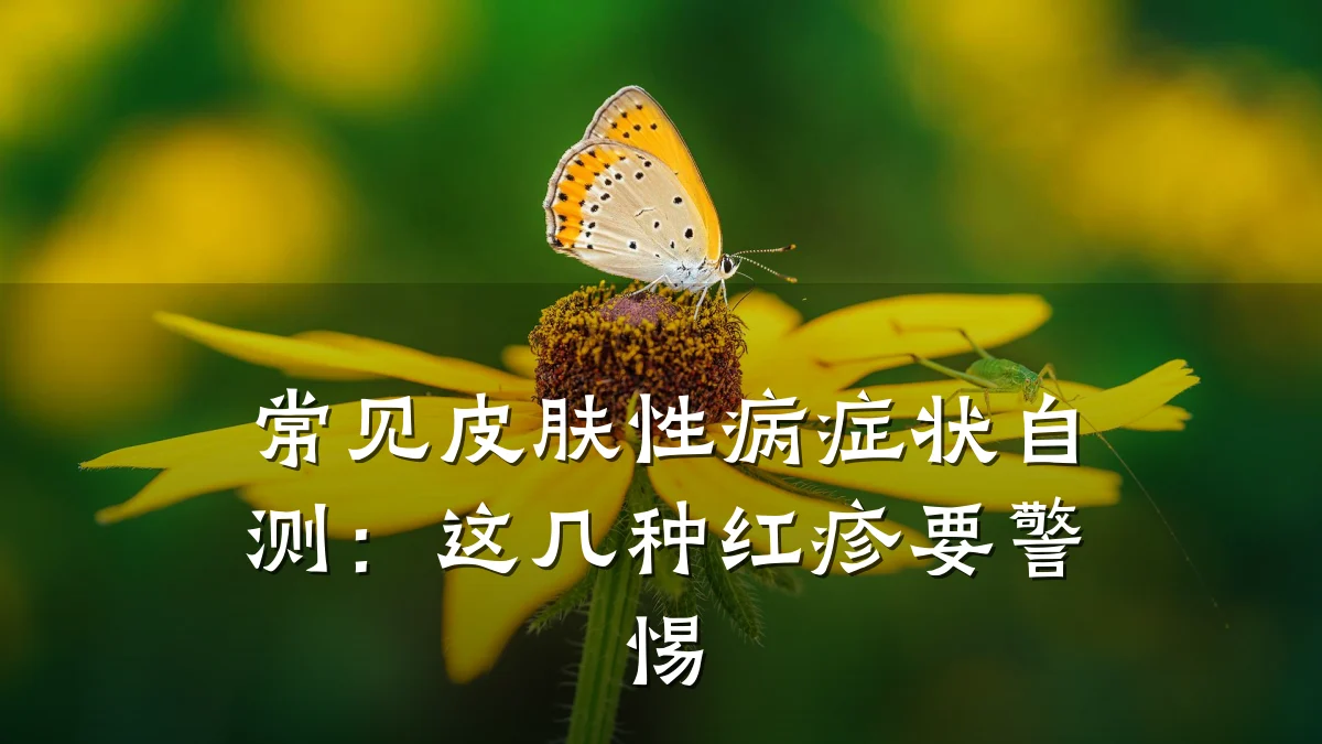 常见皮肤性病症状自测：这几种红疹要警惕
