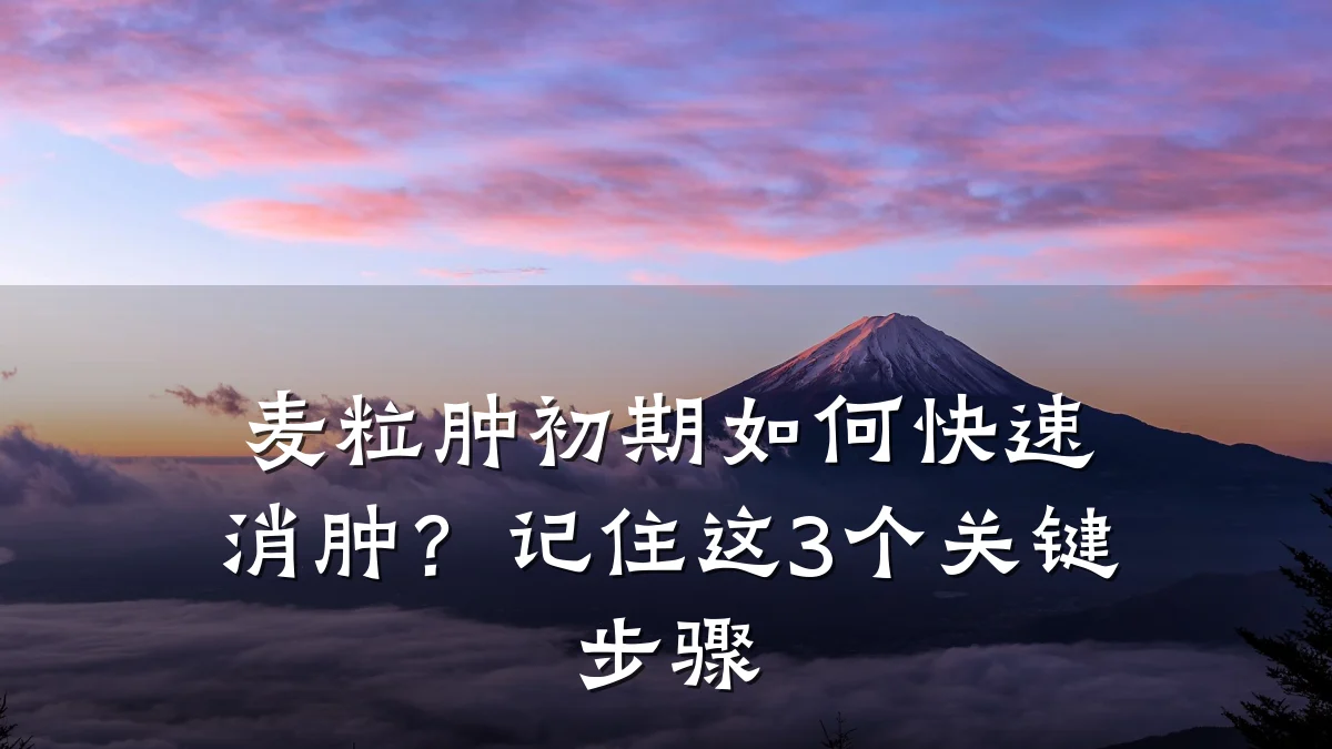麦粒肿初期如何快速消肿？记住这3个关键步骤