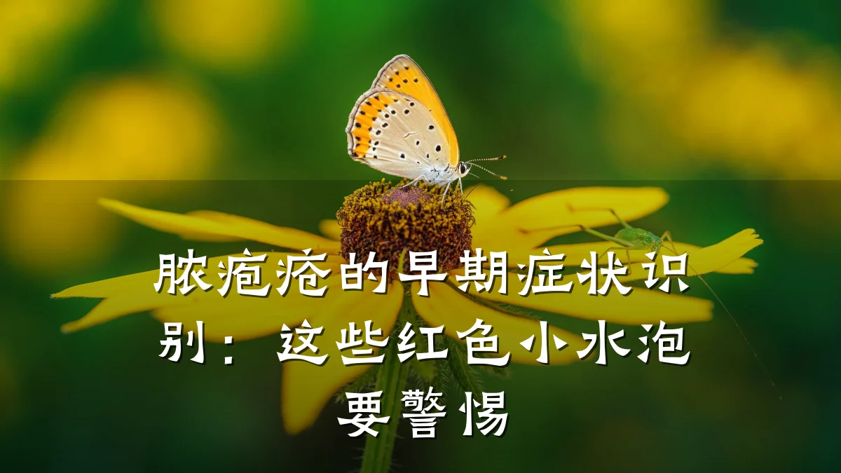 脓疱疮的早期症状识别:这些红色小水泡要警惕
