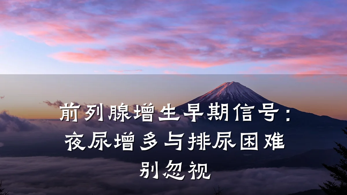 前列腺增生早期信号：夜尿增多与排尿困难别忽视