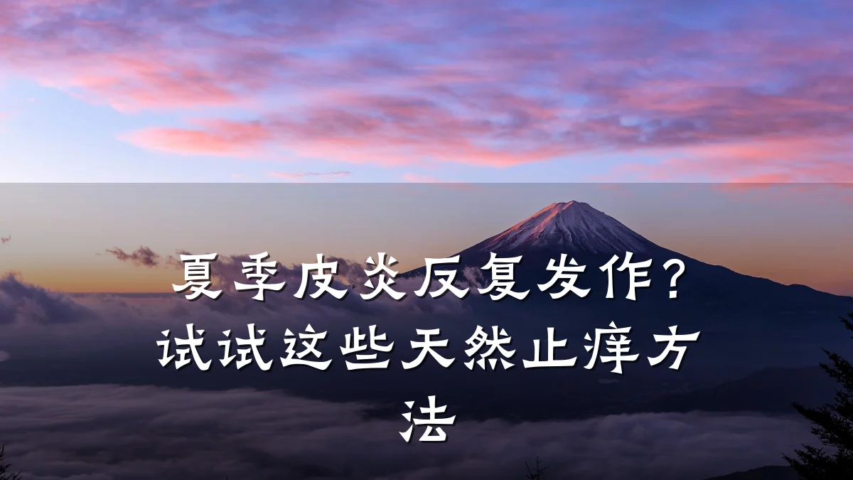 夏季皮炎反复发作?试试这些天然止痒方法