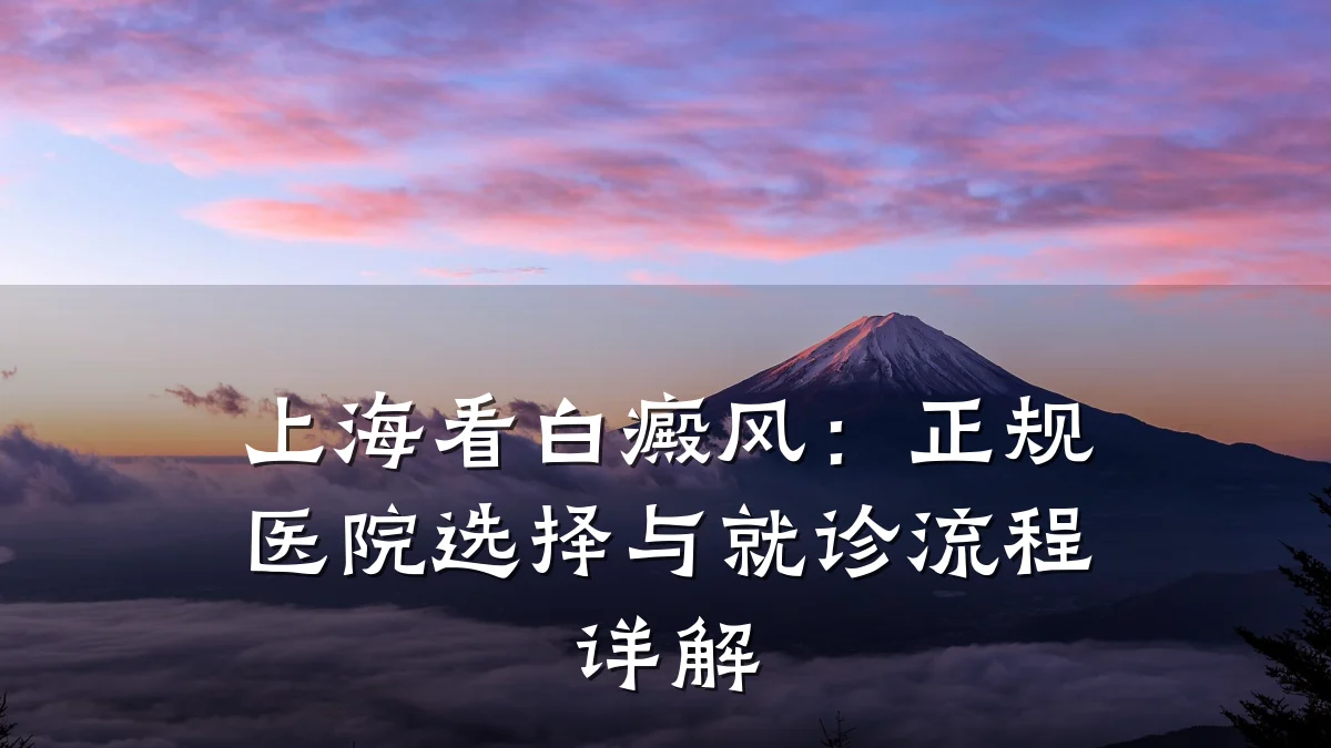 上海看白癜风:正规医院选择与就诊流程详解