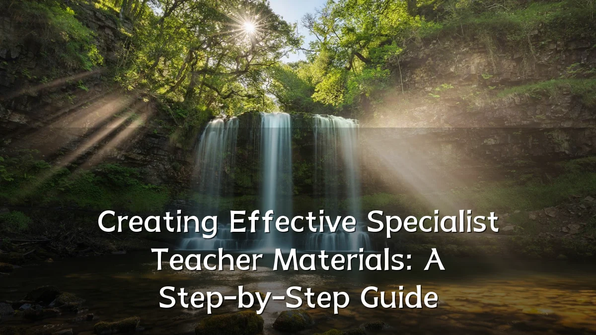 Creating Effective Specialist Teacher Materials: A Step-by-Step Guide