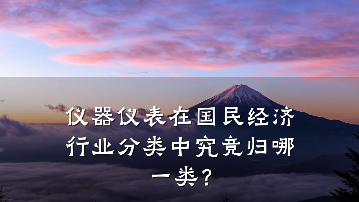 仪器仪表在国民经济行业分类中究竟归哪一类?