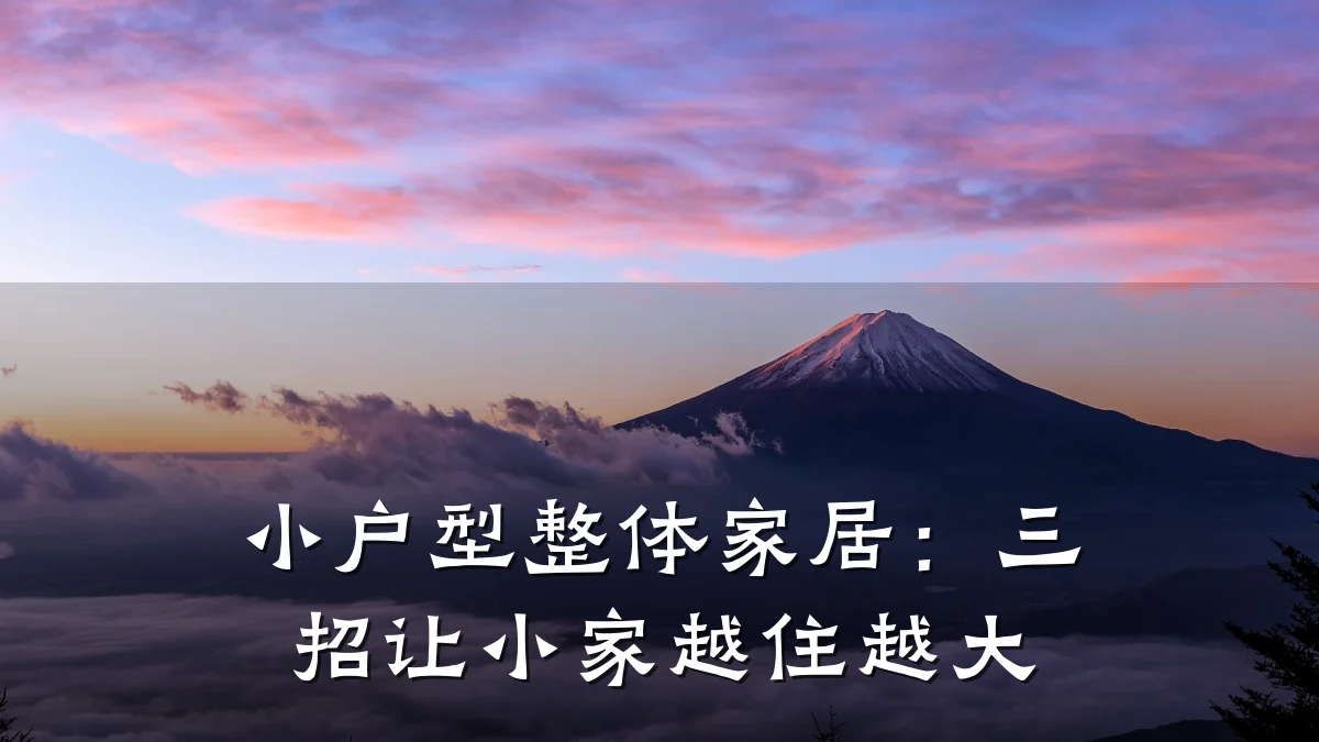 小户型整体家居:三招让小家越住越大